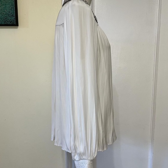 Alice + Olivia Calida Embellished Collar Pleated Blouse - Picture 3 of 8